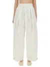 Jil Sander Elasticated Waistband Pleated Trousers In White