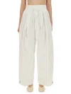 Jil Sander Elasticated Waistband Pleated Trousers In White