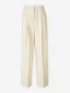 Jil Sander Wide Pleated Trousers In White