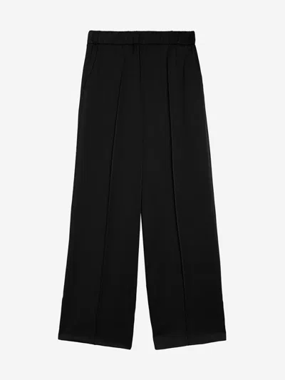Jil Sander Wide Satin Pants In Black