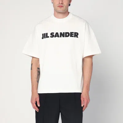 Jil Sander Wide T-shirt With Logo In White
