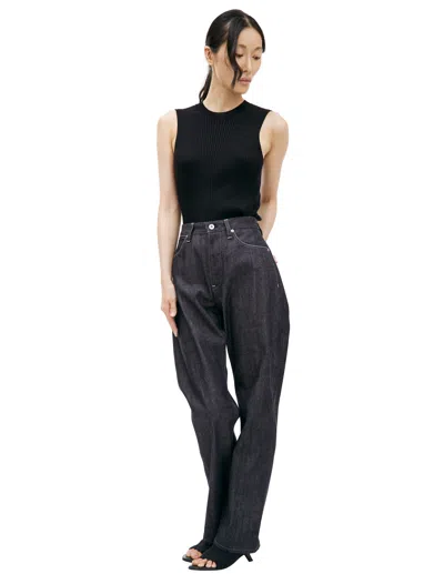 Jil Sander Wide Wool Pants In Black