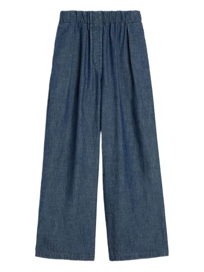 Jil Sander Wide Leg Elasticated Pant In Blue