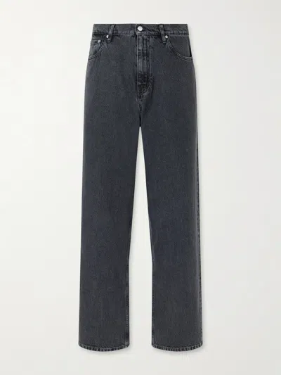 Jil Sander Wide-leg Dark Denim Trousers With Classic Five-pocket Design In Black