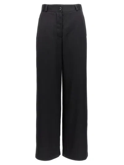 Jil Sander Wide-leg Viscose And Silk Trousers In Black