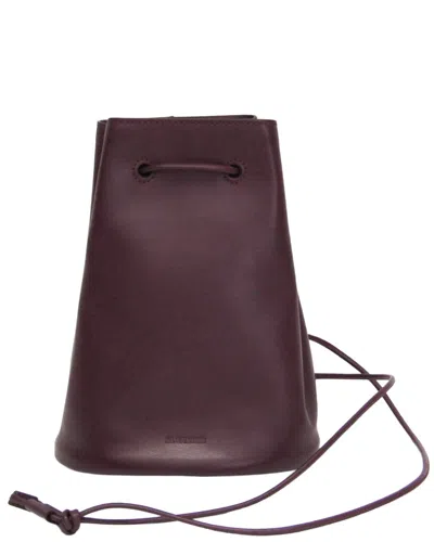 Pre-owned Jil Sander Wine Leather Shoulder Bag (authentic Pre-loved)