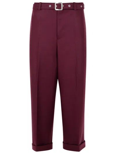 JIL SANDER WINE WOOL PANTS