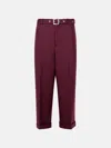 Jil Sander Wine Wool Pants In Pink