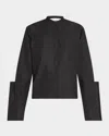 Jil Sander Winged-cuff Button-down Shirt In Black