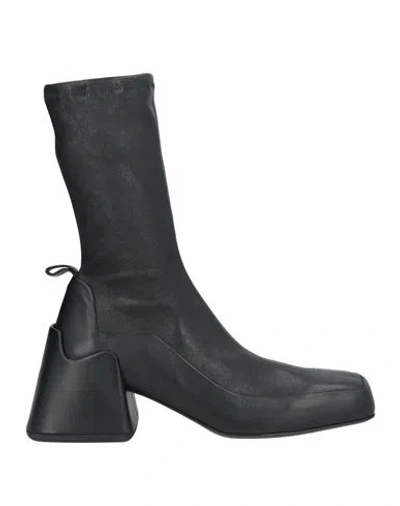 Jil Sander Stretch-leather Ankle Boots In Black