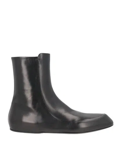 Jil Sander Woman Ankle Boots Black Size 7 Leather