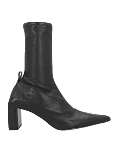 Jil Sander Woman Ankle Boots Black Size 7 Leather