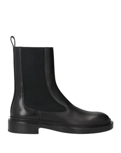 JIL SANDER JIL SANDER WOMAN ANKLE BOOTS BLACK SIZE 6.5 LEATHER
