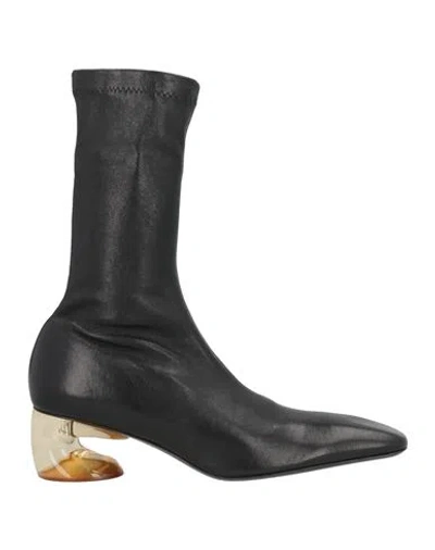Jil Sander Woman Ankle Boots Black Size 8 Leather