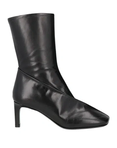 Jil Sander Woman Ankle Boots Black Size 8 Leather