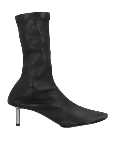 Jil Sander Woman Ankle Boots Black Size 8 Leather
