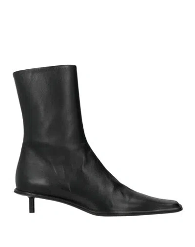 Jil Sander Woman Ankle Boots Black Size 8 Leather