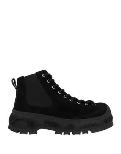 Jil Sander + Woman Ankle Boots Black Size 8 Leather