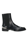 Jil Sander Abrasivato Leather Cap-heel Chelsea Booties In Black
