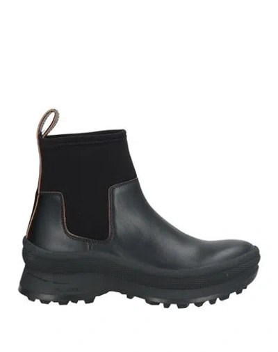 Jil Sander Woman Ankle Boots Black Size 9 Leather