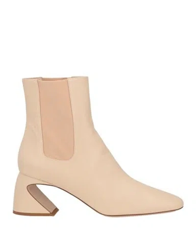 Jil Sander Woman Ankle Boots Blush Size 7 Soft Leather In Neutral