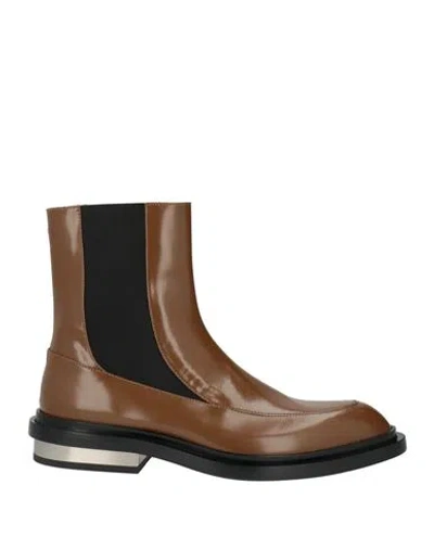 Jil Sander Woman Ankle Boots Brown Size 9 Leather