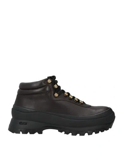 Jil Sander Woman Ankle Boots Dark Brown Size 6 Calfskin