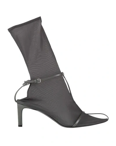 Jil Sander Woman Ankle Boots Grey Size 6 Textile Fibers, Leather In Gray