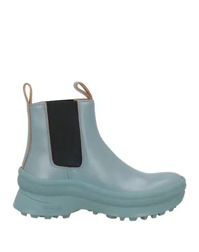 Jil Sander Woman Ankle Boots Grey Size 8 Soft Leather