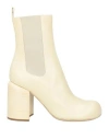 Jil Sander Woman Ankle Boots Ivory Size 7 Soft Leather In Multi