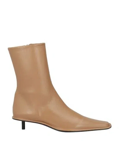 Jil Sander Woman Ankle Boots Light Brown Size 7 Leather