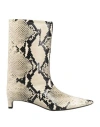 Jil Sander Woman Ankle Boots Light Grey Size 6 Leather In Grey