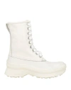 Jil Sander Woman Ankle Boots Off White Size 7 Leather