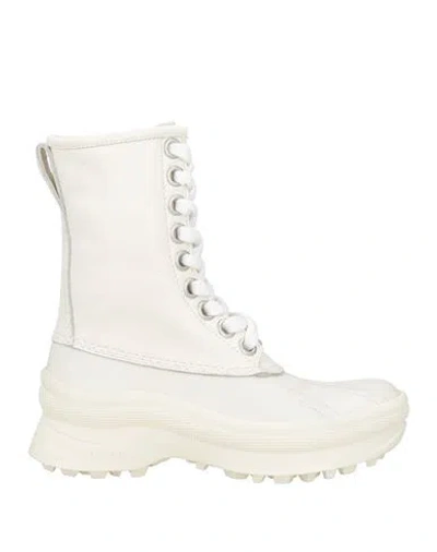 Jil Sander Woman Ankle Boots Off White Size 7 Leather