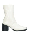Jil Sander Woman Ankle Boots Off White Size 7 Leather