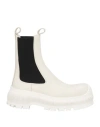 Jil Sander Woman Ankle Boots Off White Size 7 Leather, Textile Fibers