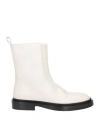 Jil Sander Woman Ankle Boots Off White Size 7 Soft Leather In Off White