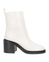 Jil Sander Woman Ankle Boots Off White Size 10 Soft Leather In Off White