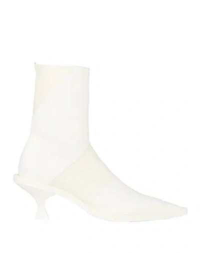 Jil Sander Woman Ankle Boots Off White Size 8 Soft Leather