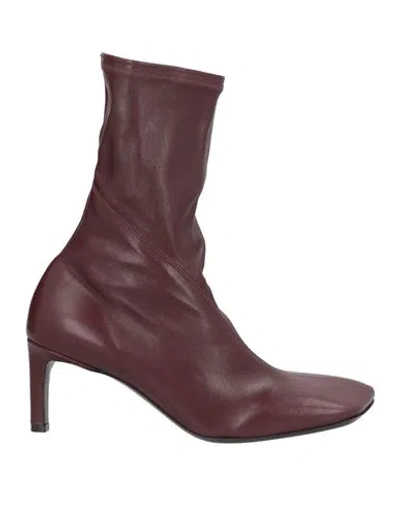 Jil Sander Woman Ankle Boots Plum Size 6 Leather In Purple