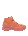 Jil Sander Woman Ankle Boots Rust Size 8 Leather In Red