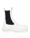 Jil Sander Woman Ankle Boots White Size 7 Leather, Textile Fibers