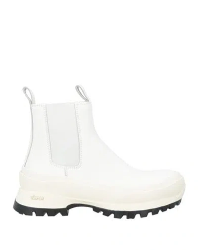 JIL SANDER JIL SANDER WOMAN ANKLE BOOTS WHITE SIZE 6 LEATHER
