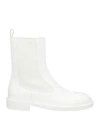 Jil Sander Woman Ankle Boots White Size 8 Leather