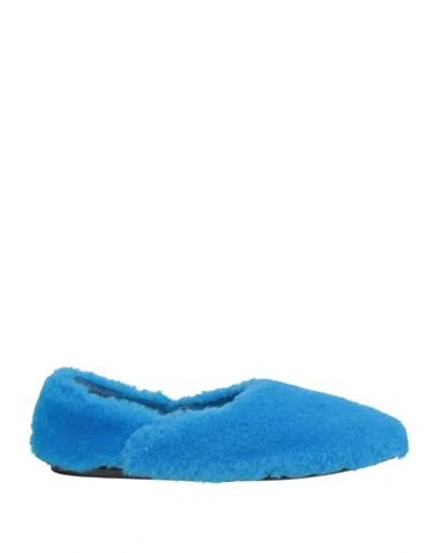 Jil Sander Woman Ballet Flats Azure Size 8 Shearling