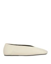 Jil Sander Woman Ballet Flats Beige Size 6 Leather