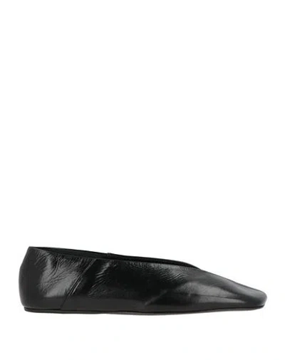 Jil Sander Woman Ballet Flats Black Size 5 Calfskin
