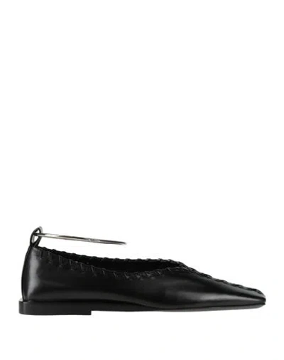 Jil Sander Woman Ballet Flats Black Size 6 Calfskin In Multi
