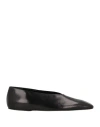 Jil Sander Square-toe Leather Ballerina Shoes In Black