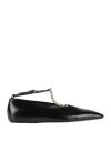 Jil Sander Crystal-embellished Ballet Flats Black In Black